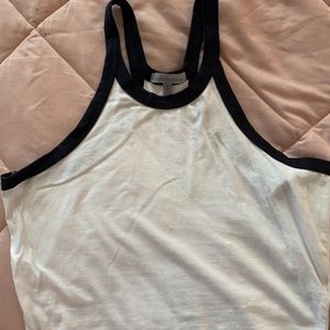 blue&white charlotte russe crop top size M